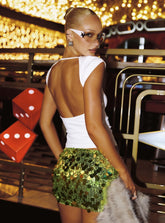 Drives Me Crazy Backless Top White