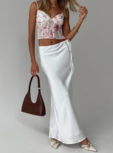 Fluttering Maxi Skirt White