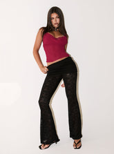 Gogo Lace Flare Pants Black
