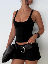 Kasper Cinched Longline Tank Top Black