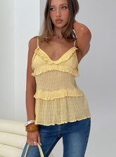 Jorjia Ruffle Cami Top Yellow
