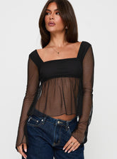 Fiorello Long Sleeve Top Black
