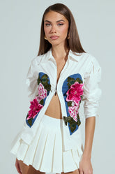 DAISY ZIPPER TOP