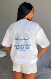Pretty In Print Oversized Tee White
