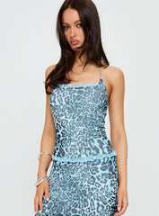 Inner Beauty Top Blue Leopard