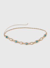 Finesse Beaded Chain Belt Gold
