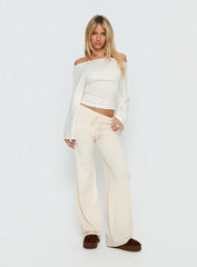 Felisha Low Waist Knit Pants White