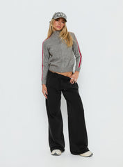 Caysey Zip Through Knit Sweater Grey
