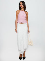 Freebirds Lace Midi Skirt White