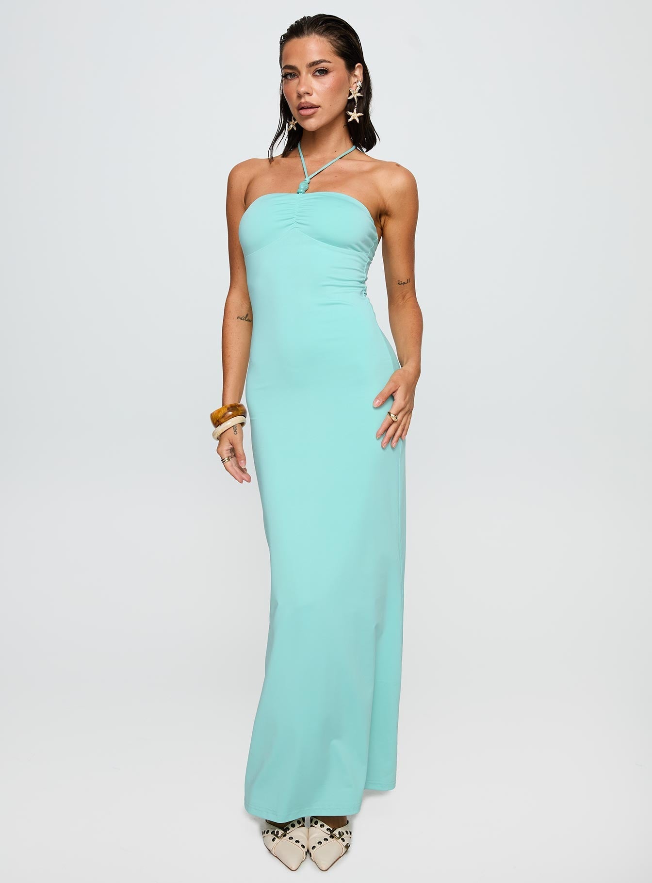 A Vision Hardware Detail Maxi Dress Blue