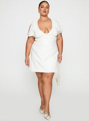 Florie Corset Mini Dress White Curve