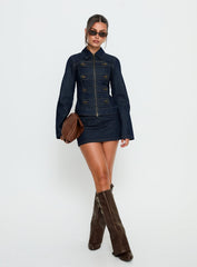 Cristen Cadet Denim Mini Skirt Indigo