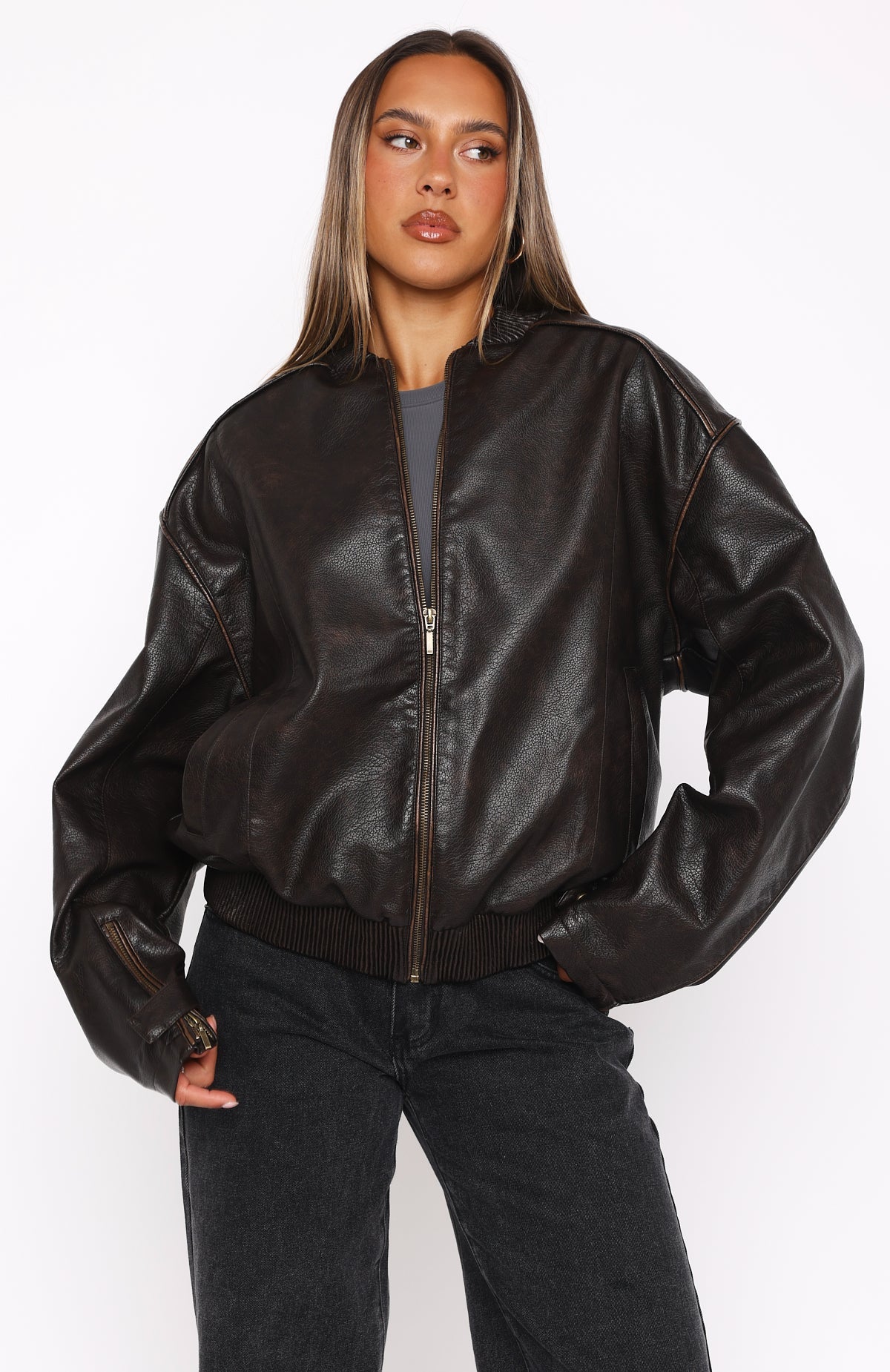 Satellite PU Jacket Chocolate