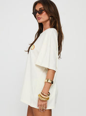 Kawabunga Oversized Graphic Top Cream
