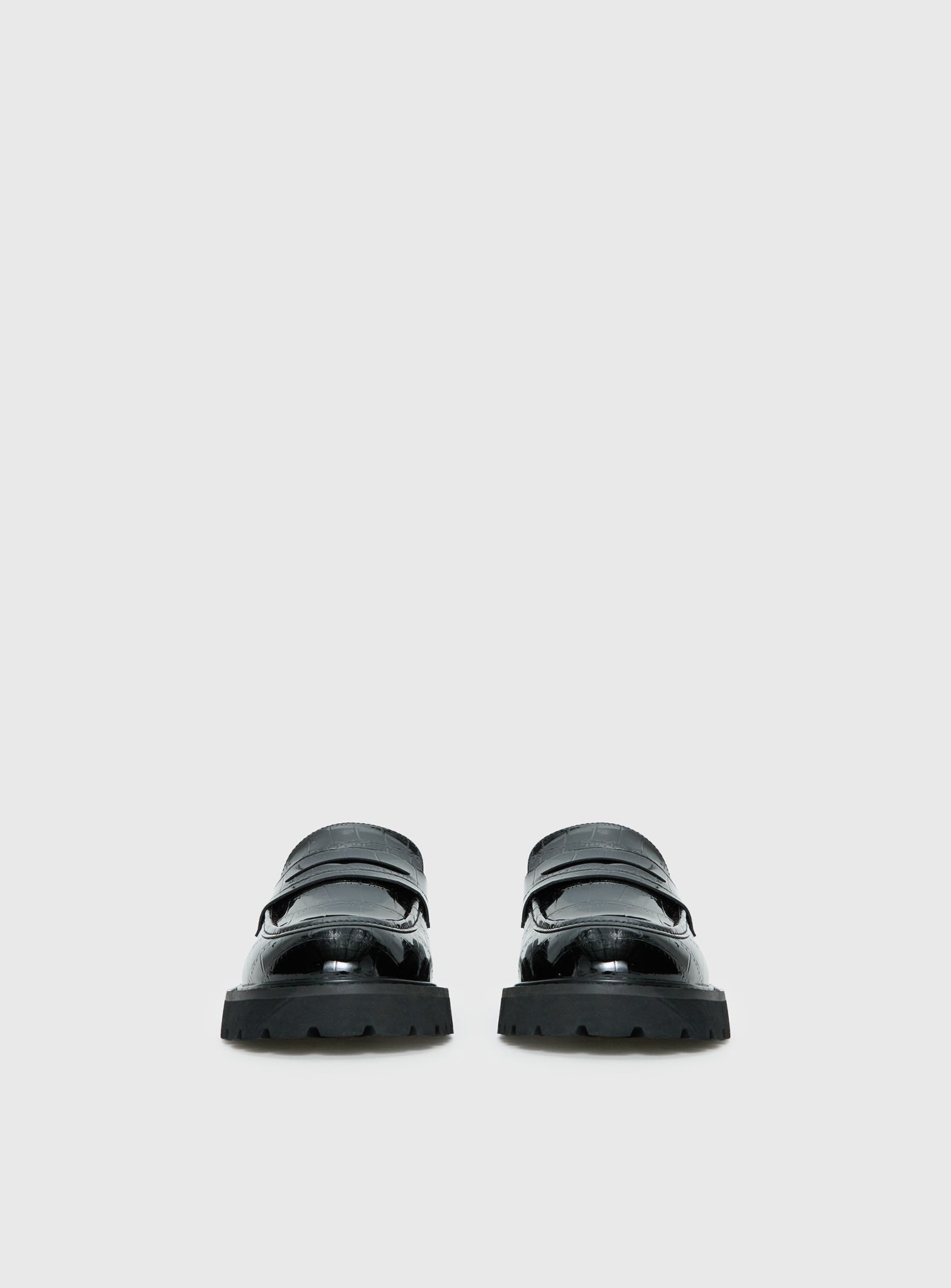 Face The Wind Faux Leather Loafers Black