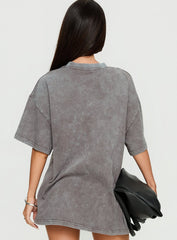 Apres Ski Valley Oversized Graphic Tee Charcoal
