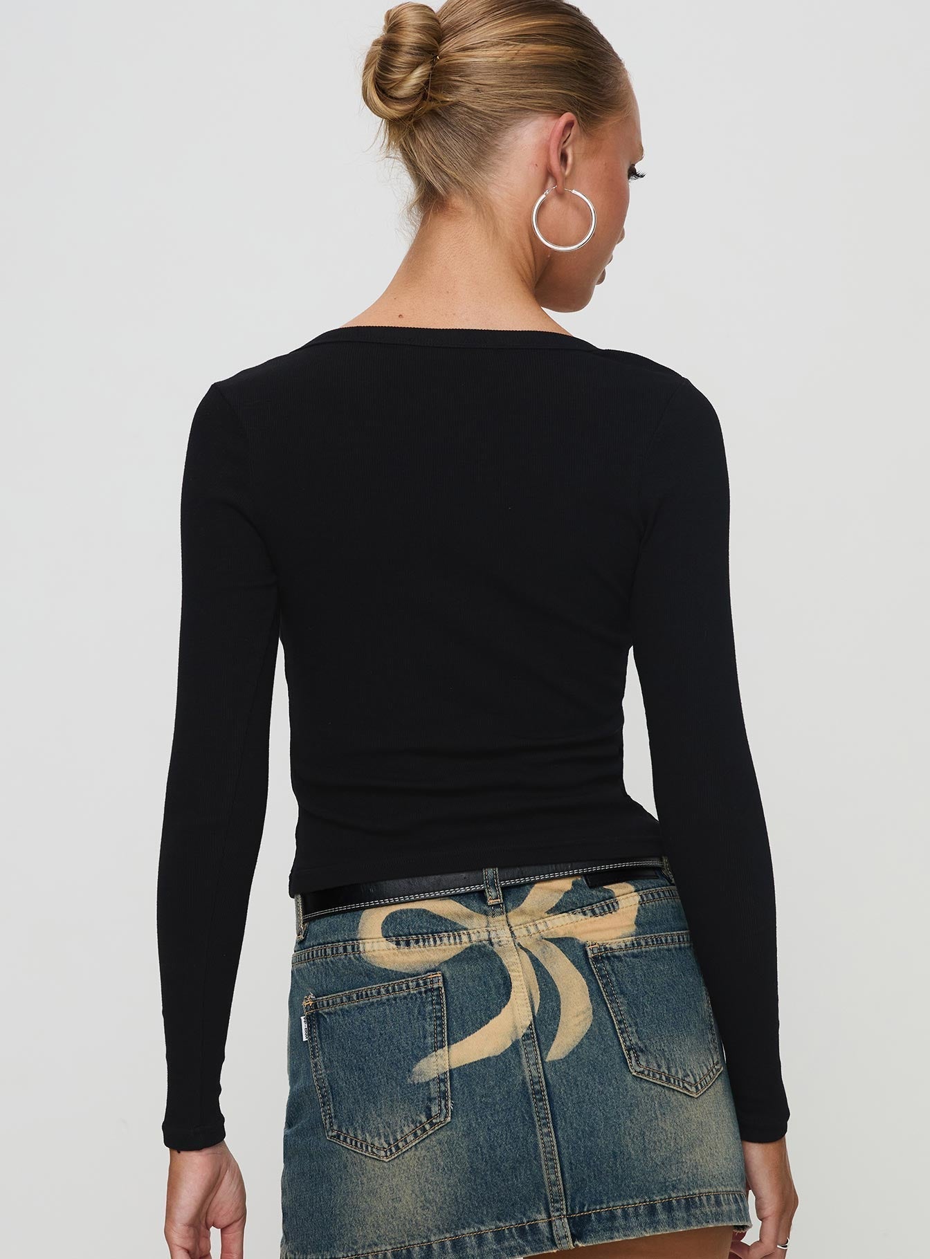 Daphine Long Sleeve Top Black