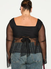Fiorello Long Sleeve Top Black Curve