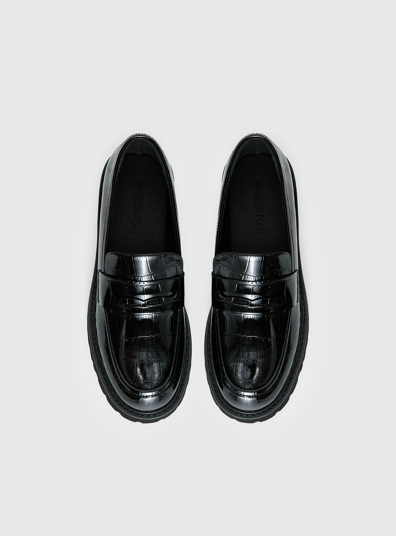 Face The Wind Faux Leather Loafers Black