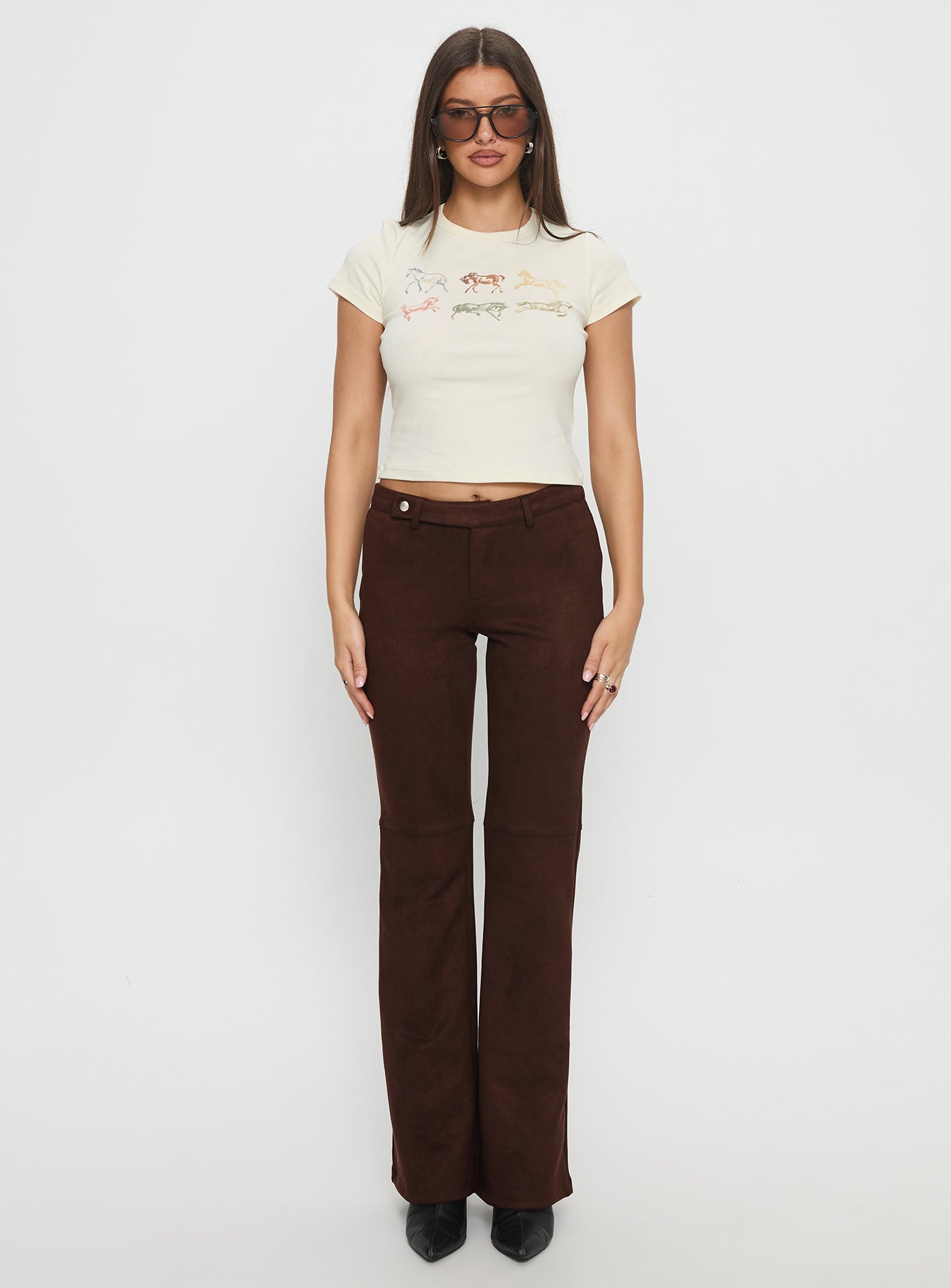 In The West Horse Baby Tee Cream