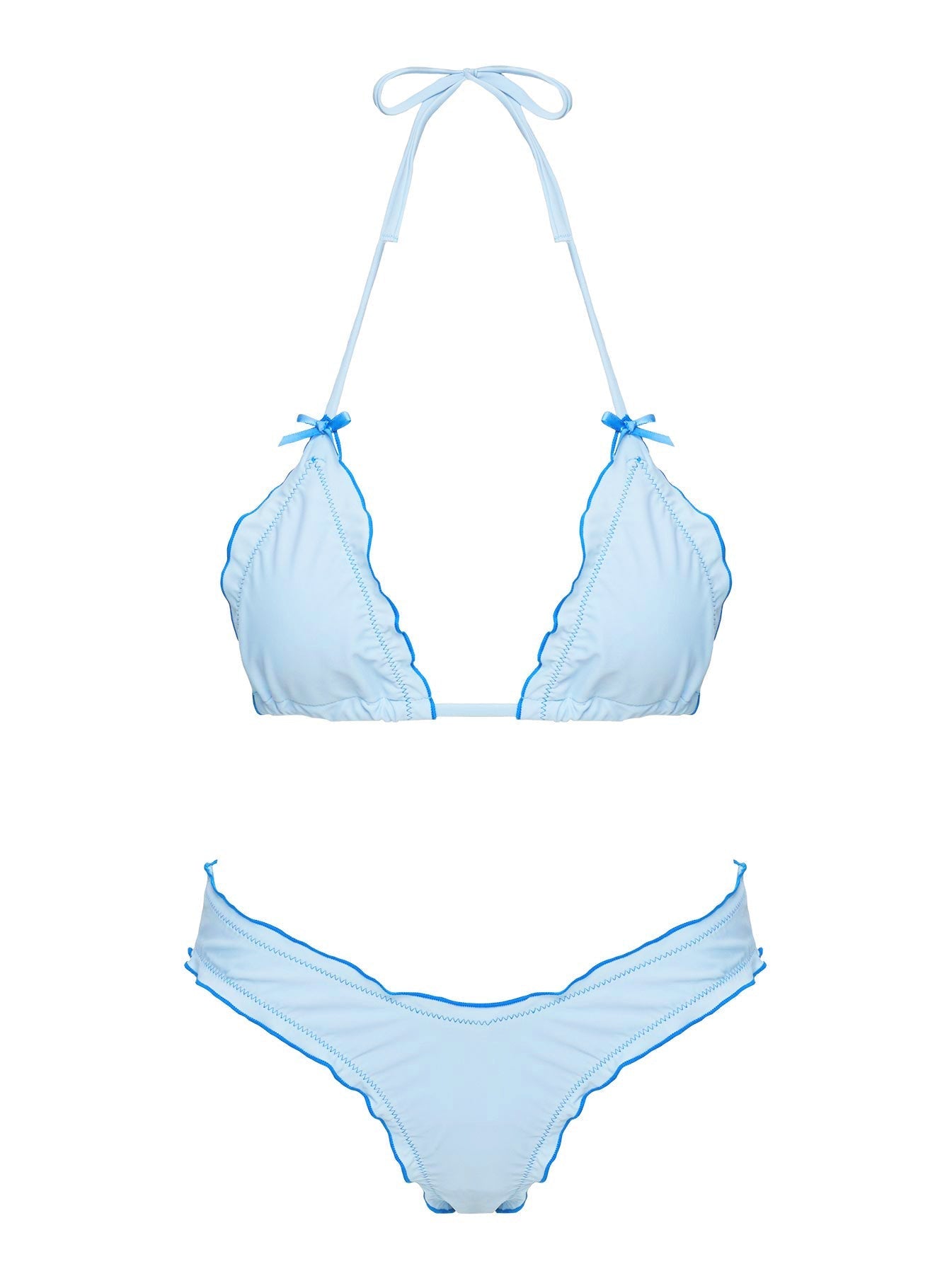 Kathrine High Cut Cheeky Bikini Bottoms Sky Blue