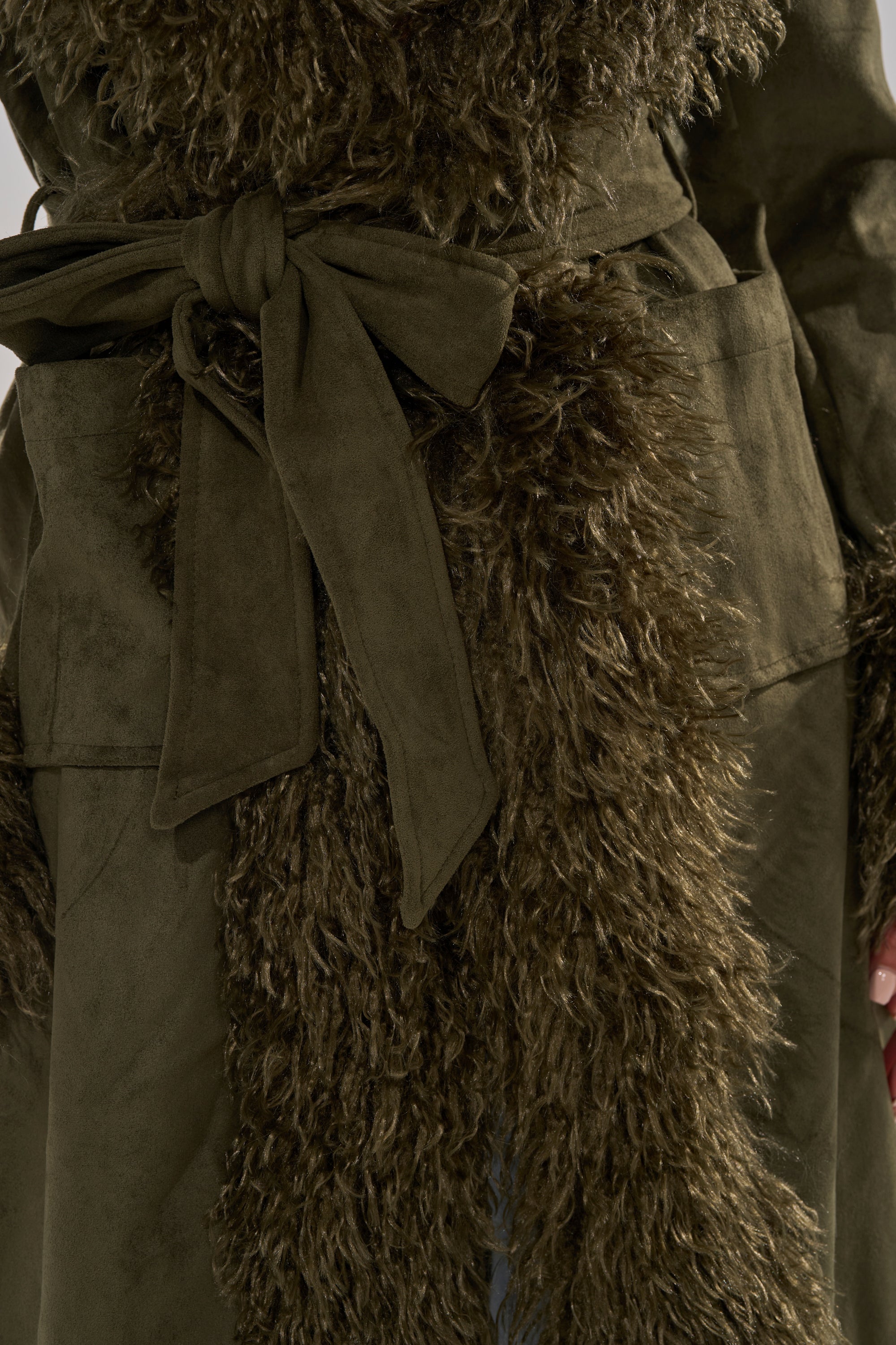 JADE FUR TRIM TRENCH