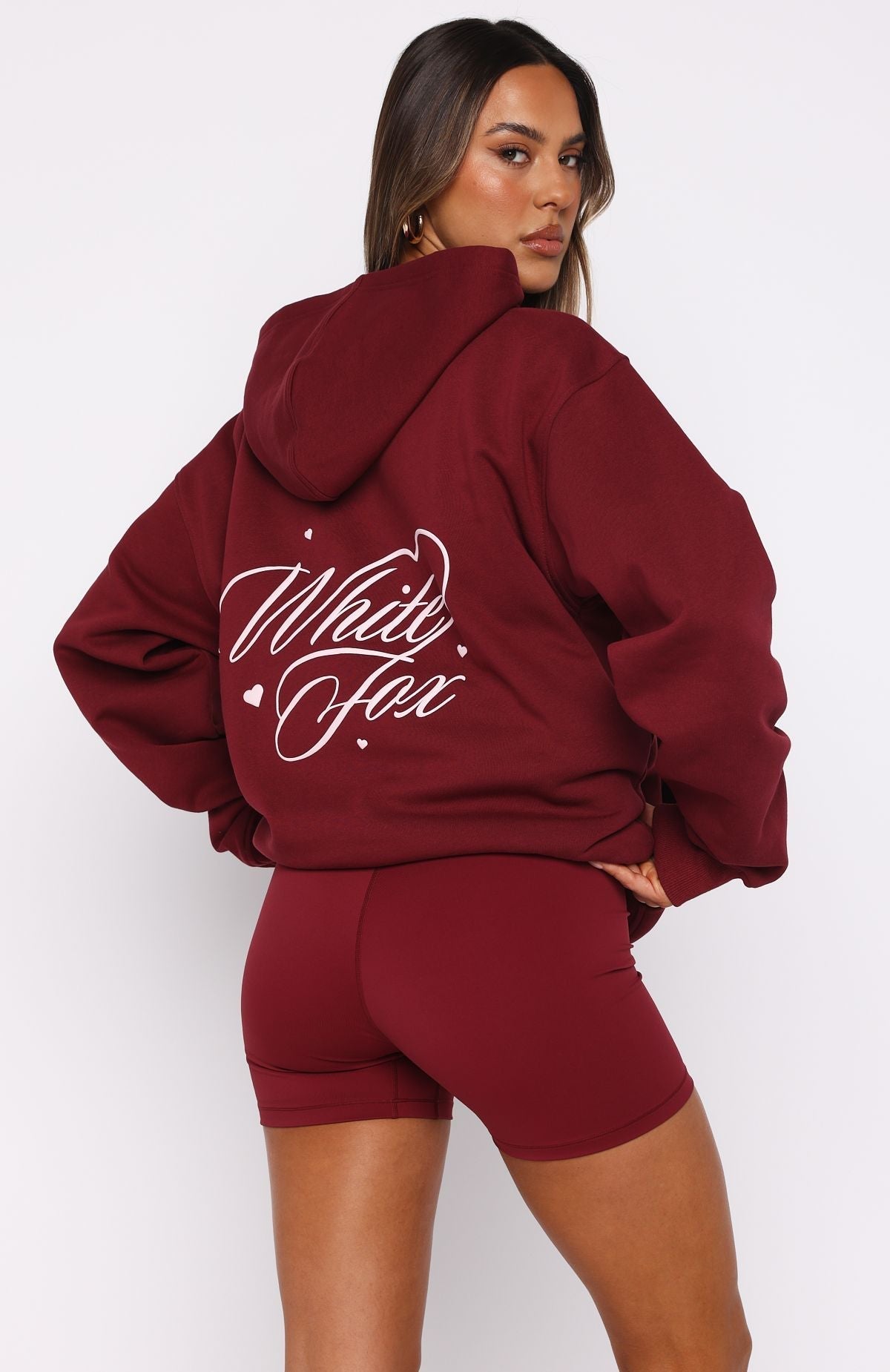 Love You Regardless Oversized Hoodie Burgundy