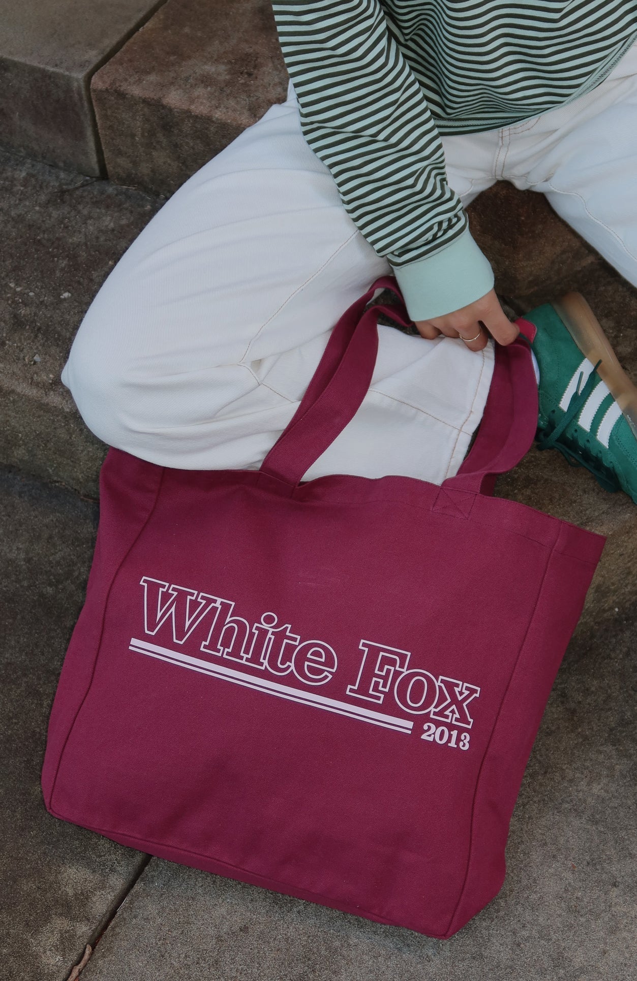 No Hesitation Tote Bag Burgundy/Pink